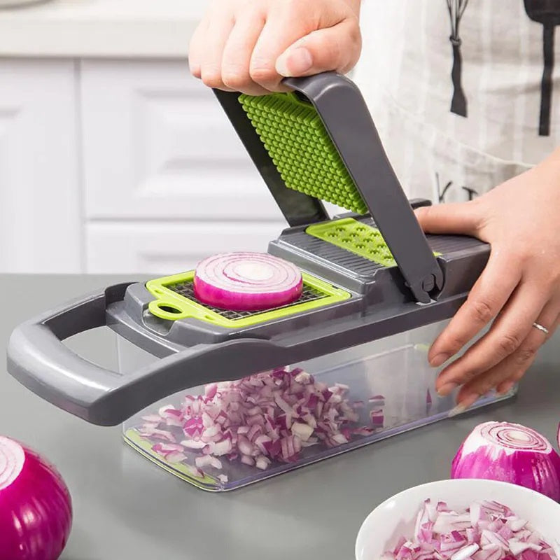 🍍🔪 ¡DI ADIÓS A LOS CORTES DESIGUALALES CON EL PICADOR 16 EN 1! 🍆🥒